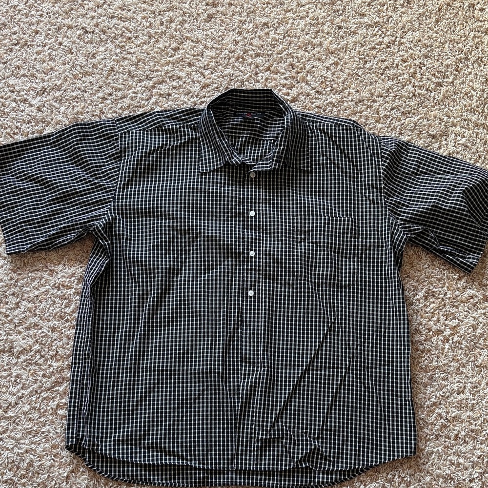 Men's Black and White Checkered Shirt